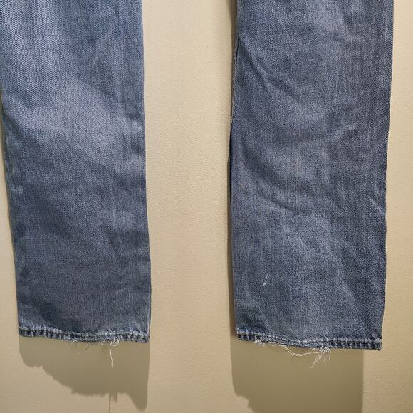 Hollister Men's Jeans 36 x 34 Button Fly Distressed Light Wash Bootcut - Picture 9 of 16